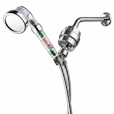 MineralStream Chakra Showerhead Complete Shower Kit front view